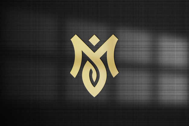 elegant gold logo mockup on dark texture background