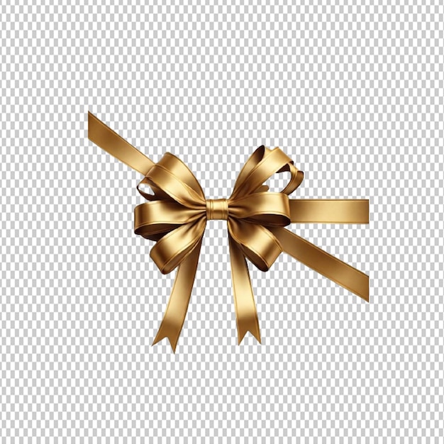 PSD an elegant golden ribbon and bow isolated on a transparent background