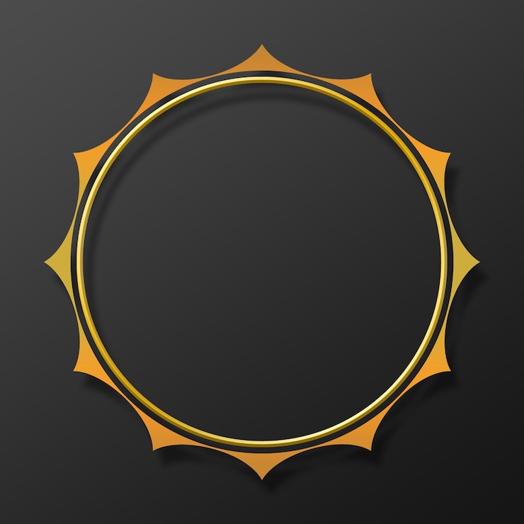 PSD elegant golden sunburst ornament for certificate or flyer
