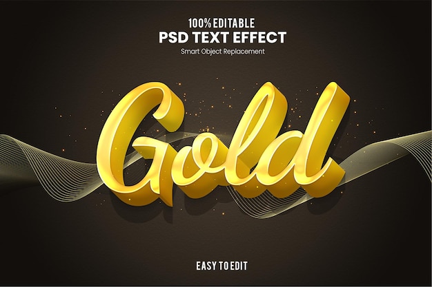 PSD elegant goud 3d psd tekst effect