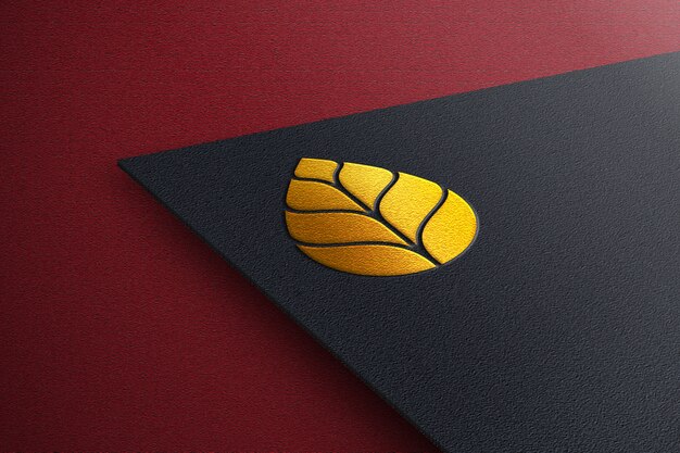 Elegant gouden logo mockup met zwart papier