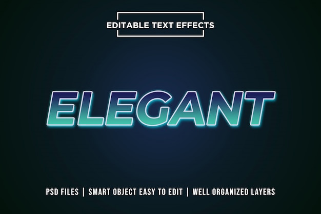 Элегантный градиент редактируемый текстовый эффект макет