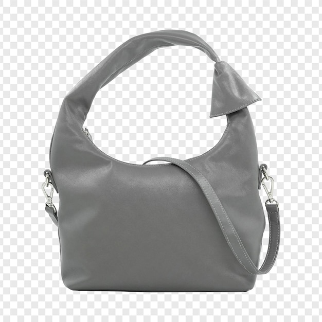 elegant gray leather shoulder bag with adjustable strap