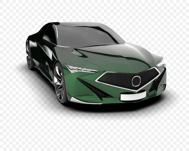 現代的なデザインのエレガントな緑色のスポーツカー
