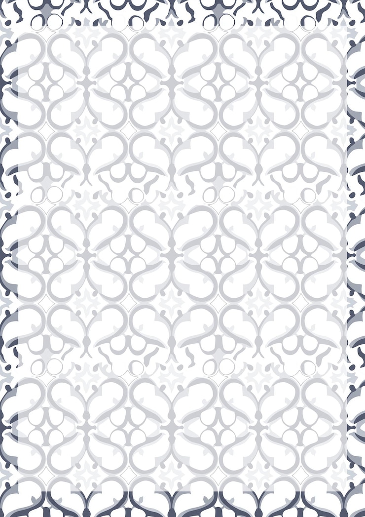 PSD elegant grey and white damask pattern