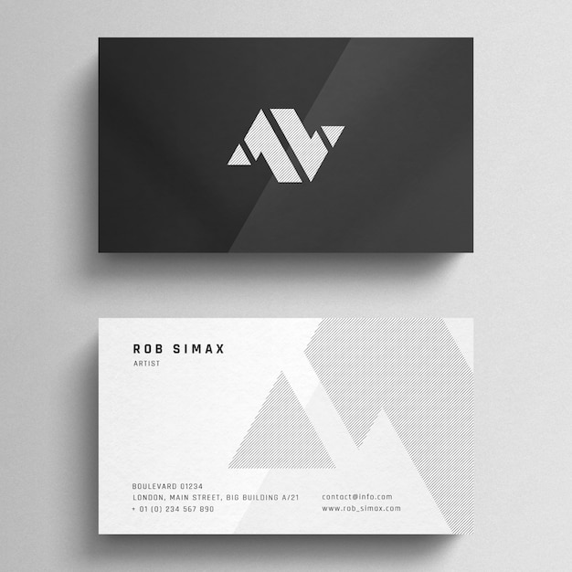 PSD elegant grey and white business card mockup