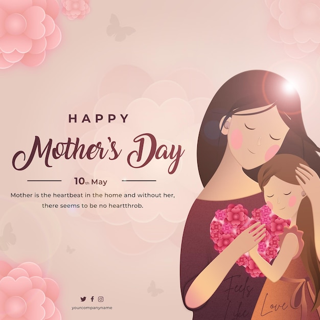 Elegant happy mother's day poster design