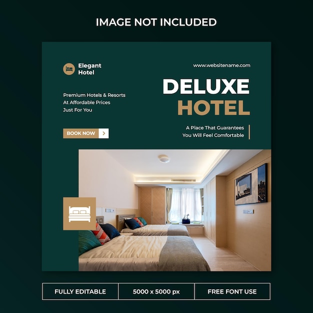 PSD modello di social media post instagram hotel elegante