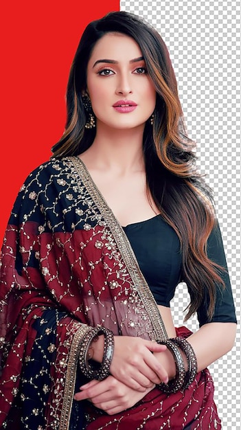 Elegant Indian woman in a traditional saree