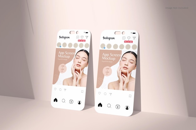elegant instagram post with 3d screen mockup