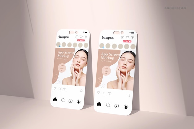 Elegant instagram post with 3d screen mockup