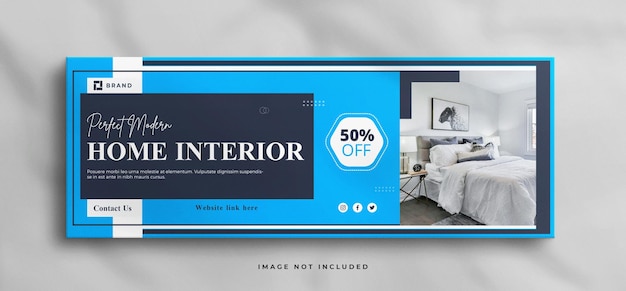 Elegant interieur huis te koop onroerend goed facebook cover banner