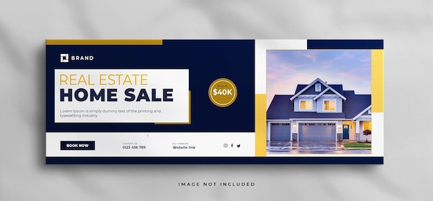 Elegant interior home for sale real estate facebook cover banner