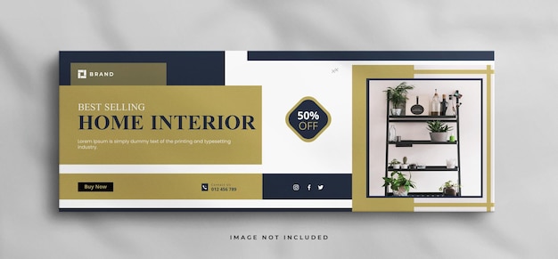 Elegant interior home for sale real estate facebook cover banner