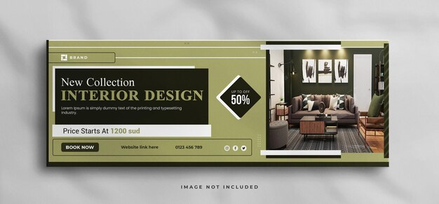 Elegant interior home for sale real estate facebook cover banner