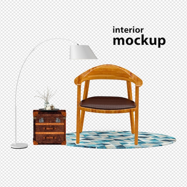 Elegante rendering 3d mockup interni