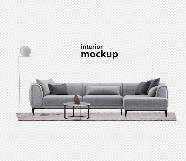 Elegant interior mockup 3d rendering