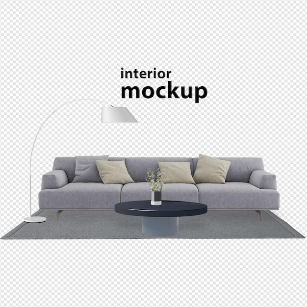 Elegante rendering 3d mockup interni