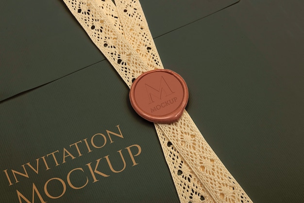 Elegant invitation envelope with wax seal