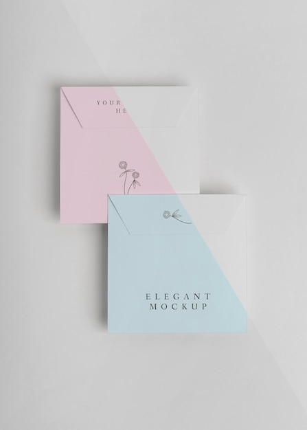 Elegant invitation mock-up arrangement