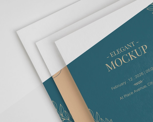 PSD assortimento di mock-up di invito elegante