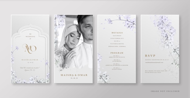 PSD Элегантная история исламской свадьбы в instagram