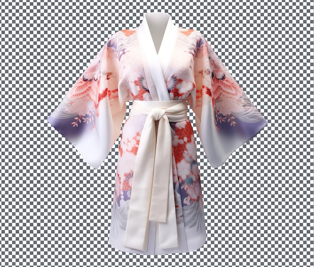 PSD elegant kimono jacket isolated on transparent background