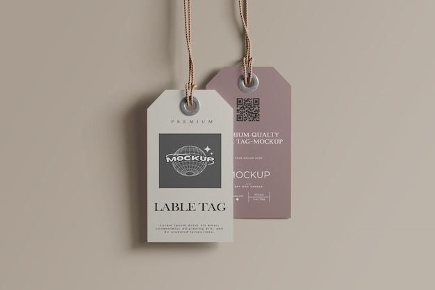Elegant Label Tag Mockup with Hanging String