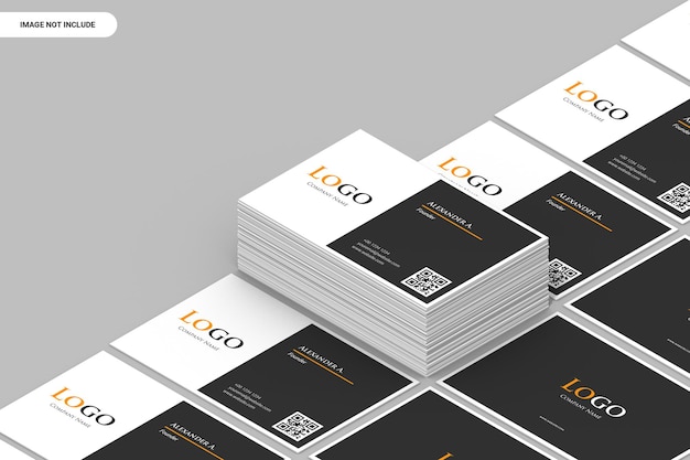 PSD elegant landscape isomatric business card mockup