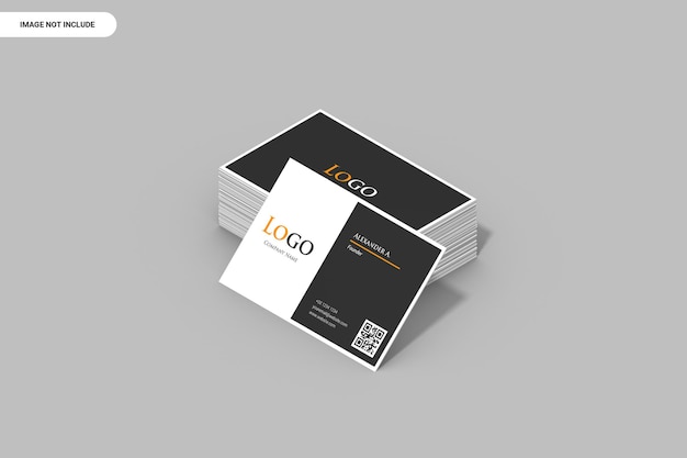 Elegant landscape isomatric business card mockup