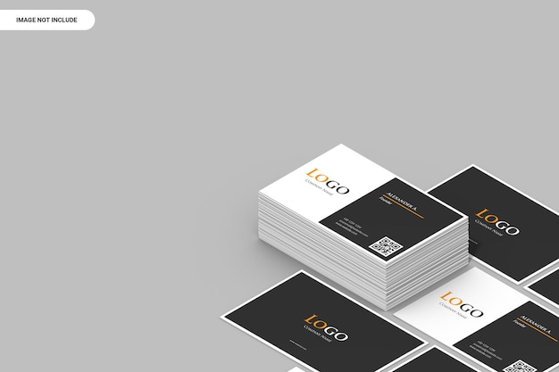 Elegant landscape isomatric business card mockup