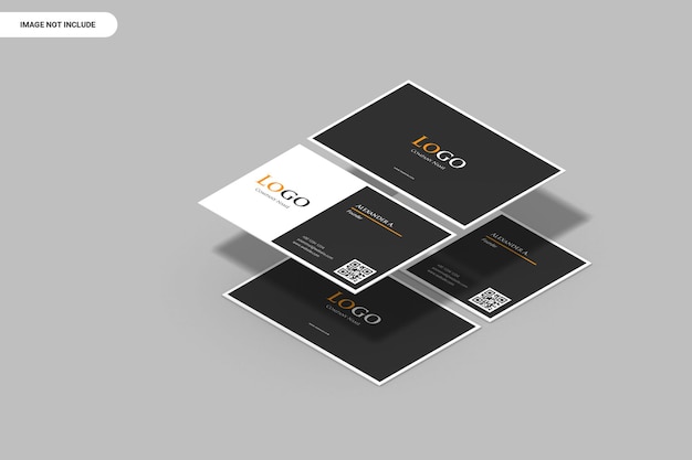 PSD elegant landscape isomatric business card mockup