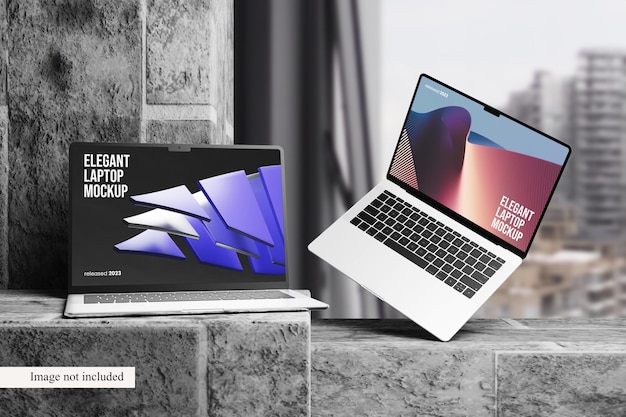 PSD elegant laptopmodel voor uw ui-ontwerppresentatie of advertentiebehoefte