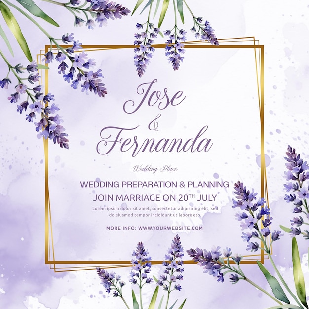 elegant lavender wedding invitation design