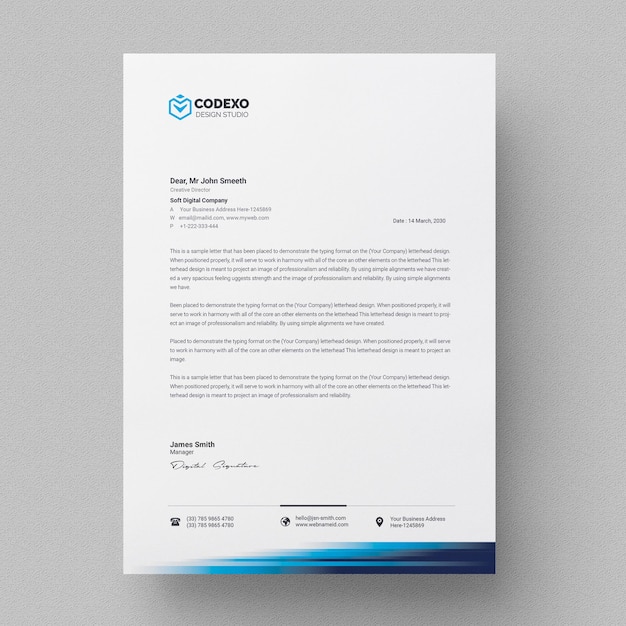 PSD modello di design elegante carta intestata