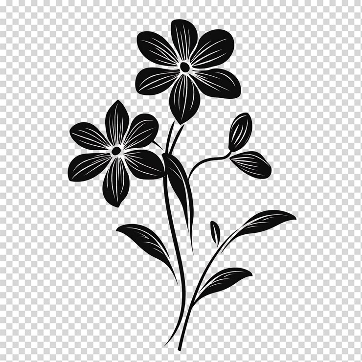 PSD elegant line art floral design