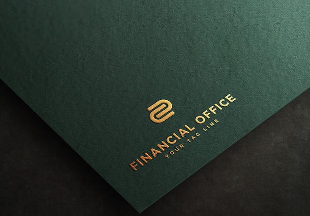 Elegant logo mockup on craft paper