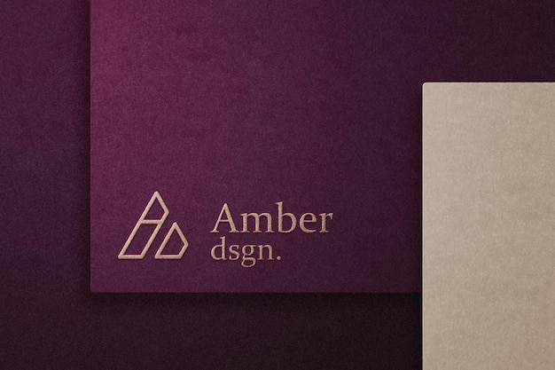 Elegant logo mockup gold foil vol 3