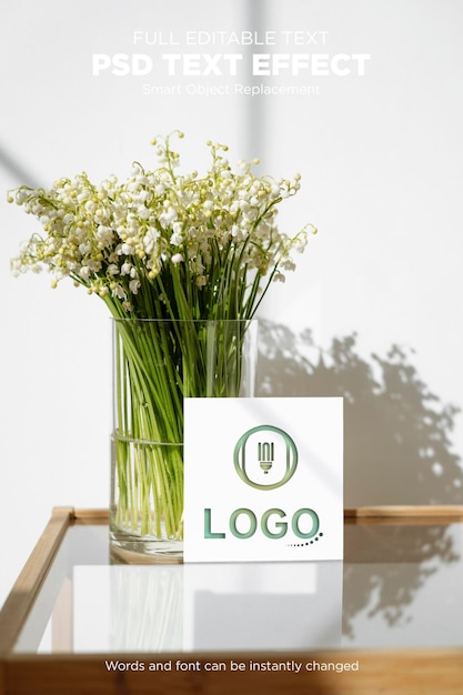 Elegant logo mockup met marmeren achtergrond