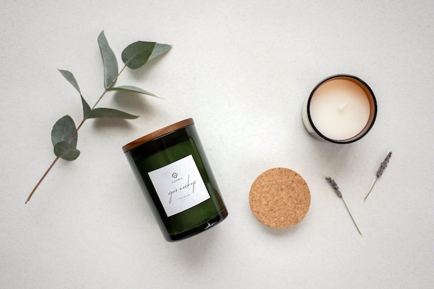 Elegant Logo Mockup on Scented Candle Jar for Luxury Branding