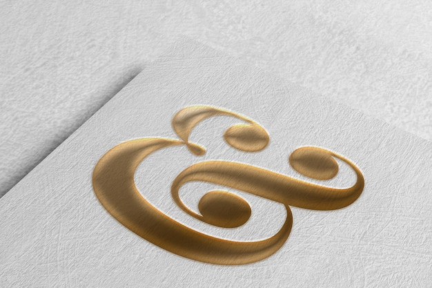 Elegante logo mockup su carta ruvida