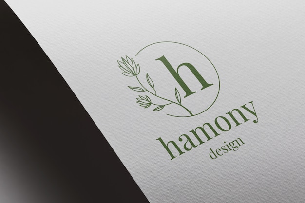 Elegante mockup logo su carta bianca