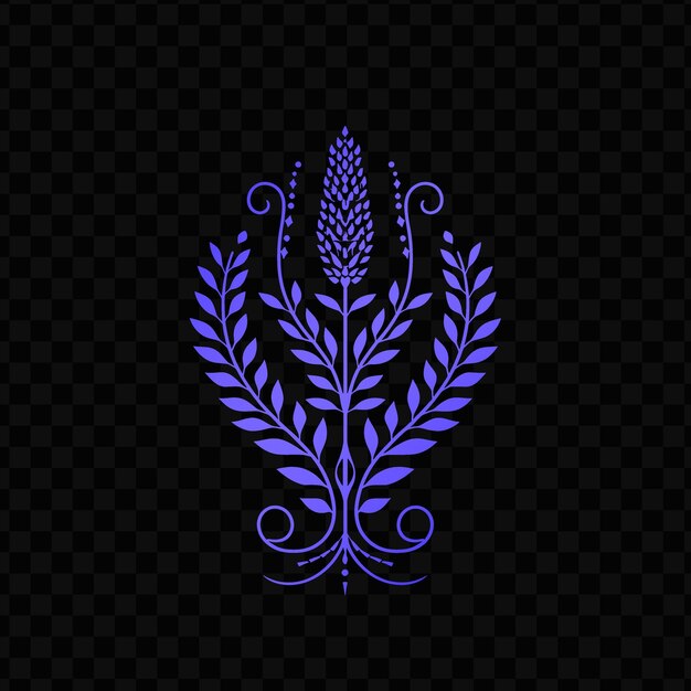 Elegant lupine insignia logo with decorative leaves and a sc creative psd vector design cnc tattoo