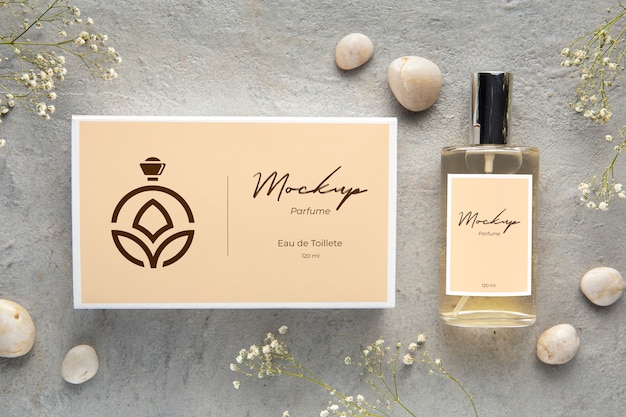 PSD elegant and luxurious perfume glass bottle mock-up