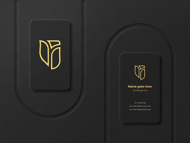 Elegant and Luxury Business Card or Logo Mockup in Emboss Effect