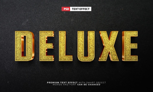 Elegant Luxury deluxe glitter gold 3d editable text effect style