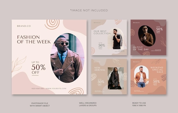 Elegant and luxury fashion social media post template