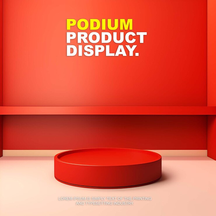 PSD elegant and luxury podium stage product display mockup for show product presentation