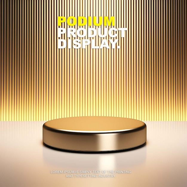 PSD elegant and luxury podium stage product display mockup for show product presentation