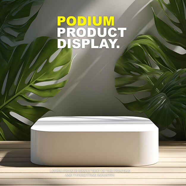 PSD elegant and luxury podium stage product display mockup for show product presentation